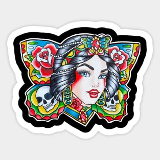 Butterfly Lady Head Sticker